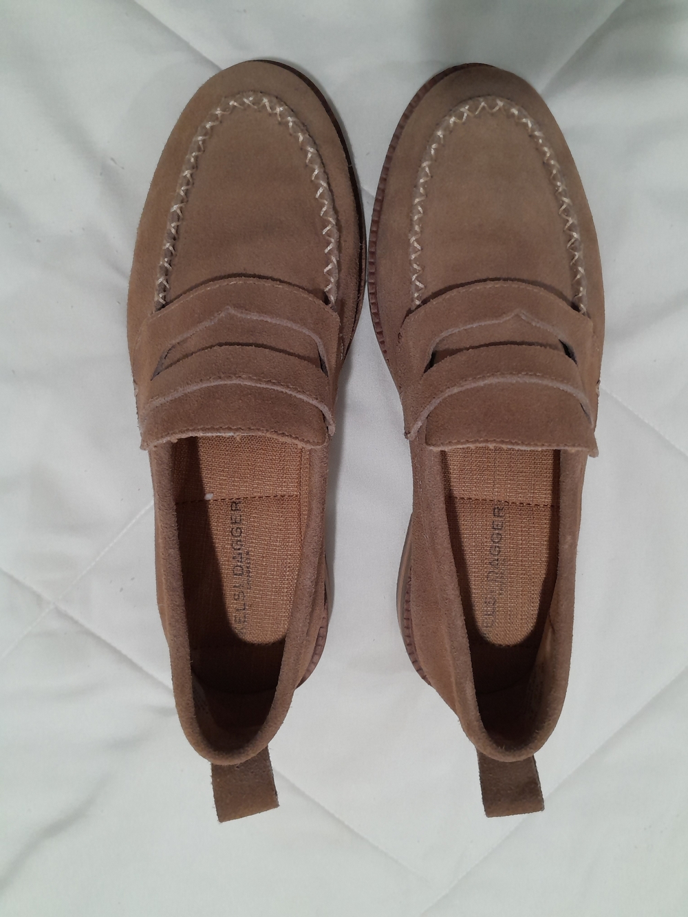 Kelsi Dagger Tan Suede Penny Loafers Size 7 Worn Once